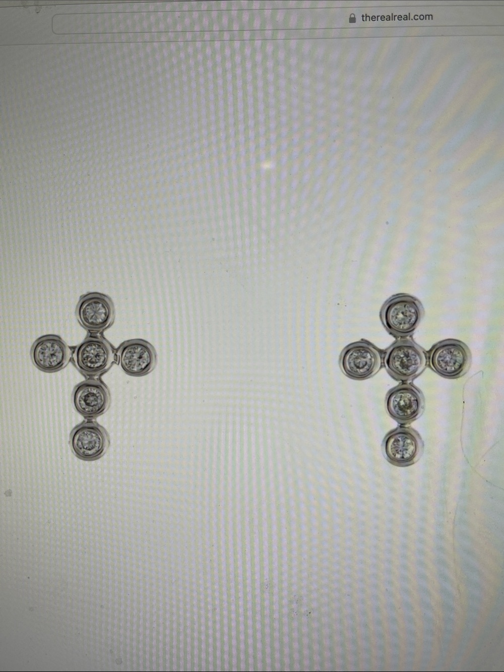 14k Diamond cross earrings